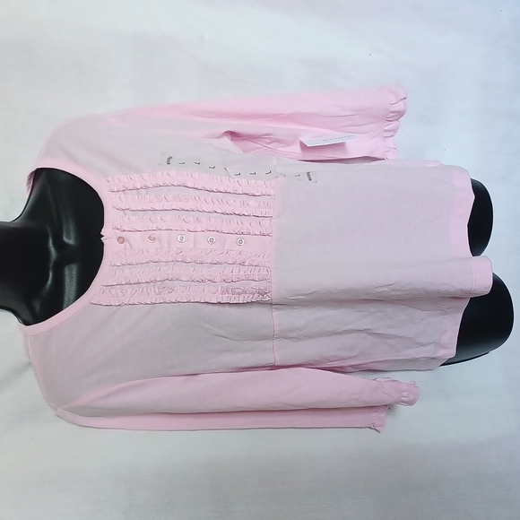 Weatherproof (brand) top, Pink, Ruffled buttoned front, NWT - Picture 1 of 6